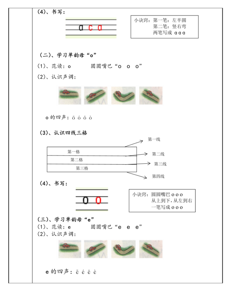 炽心慧学网-幼小衔接 专题讲义：1 汉语拼音【a o e】（部编版）插图3